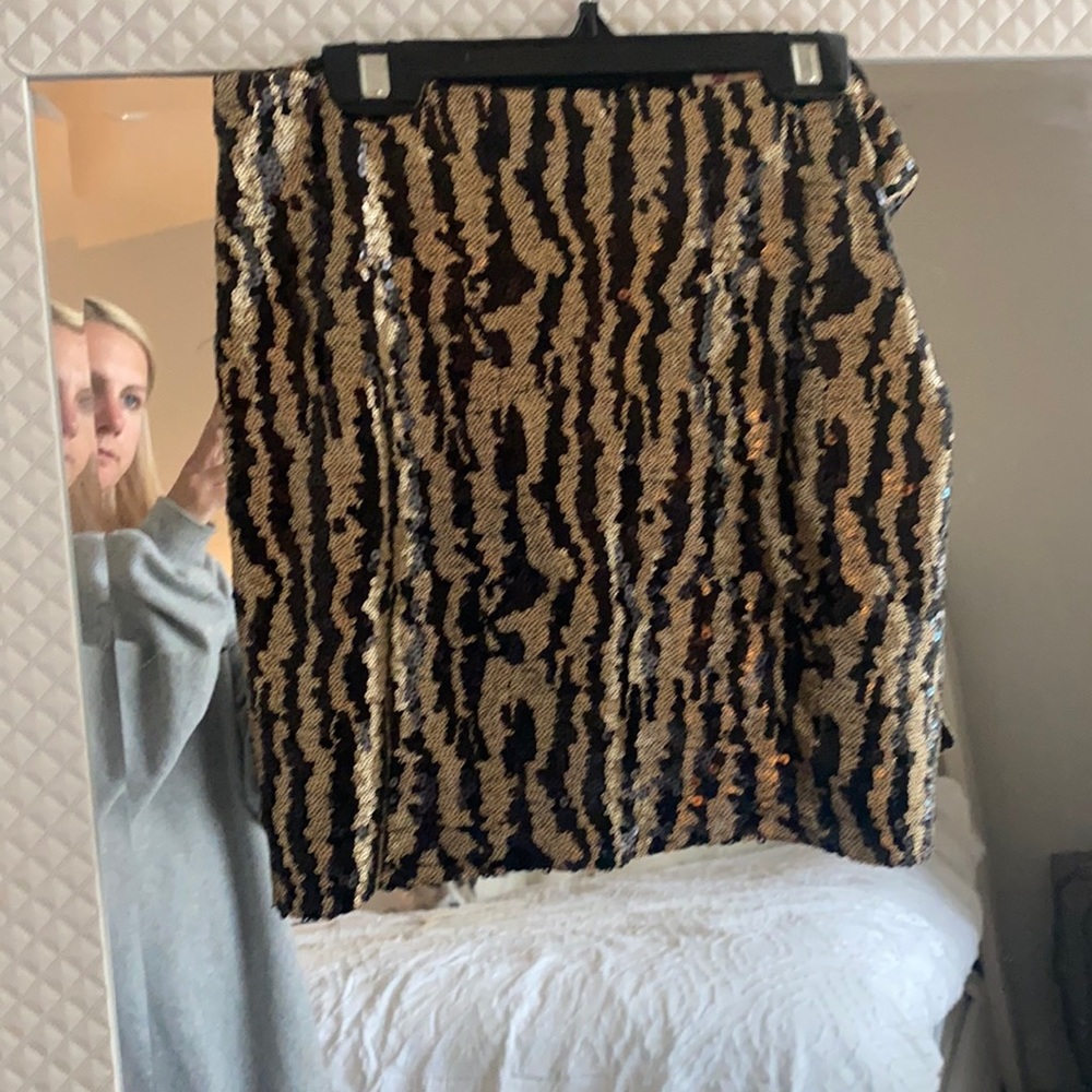 S ize Small Sequin Skirt Tiger Stripe